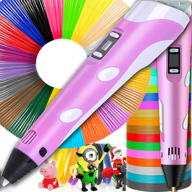 Piccolo SDH371-PINK 3D pero + PLA Piccolo filament 1,75 mm 640 g viacfarebné